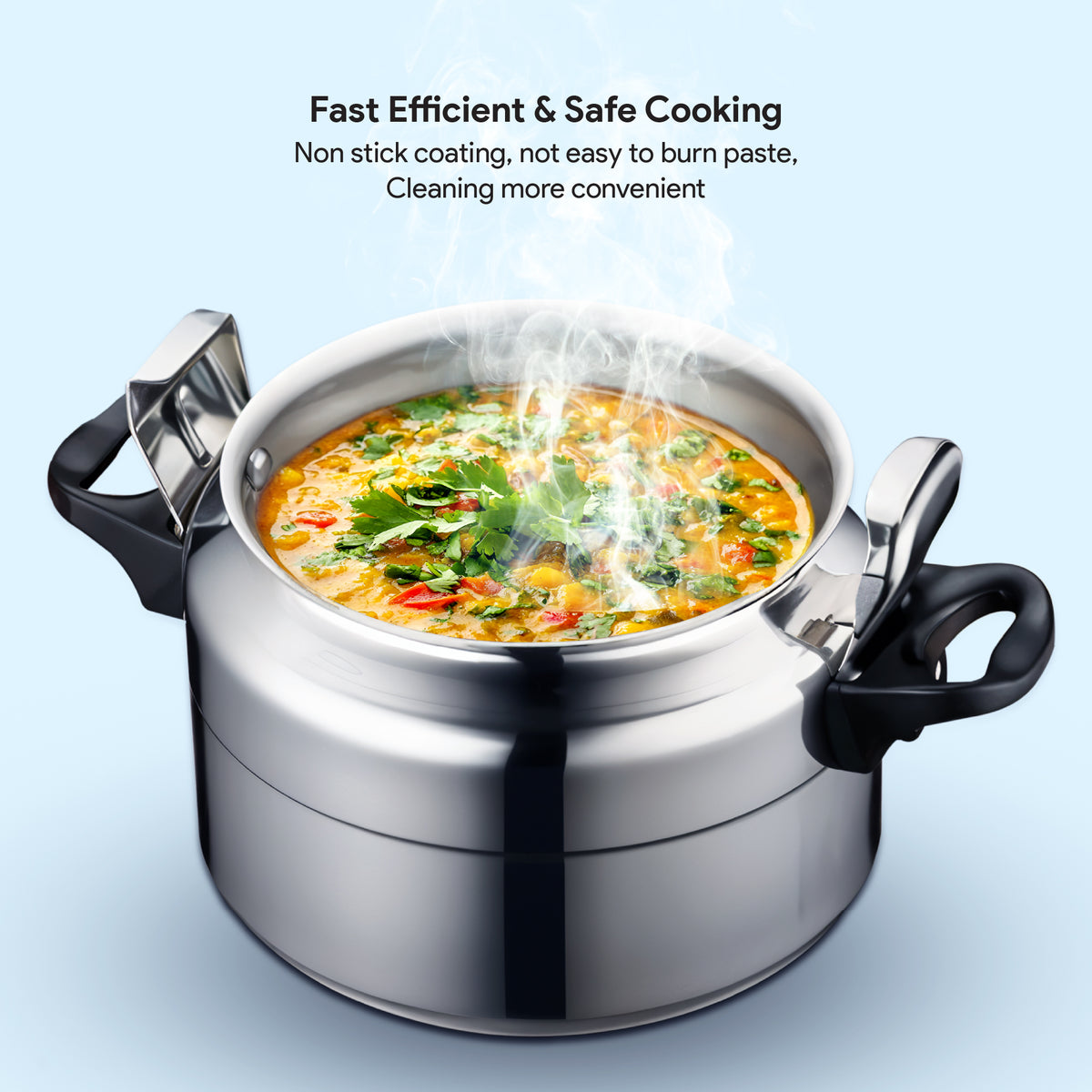 Delici Aluminium Pressure Cooker 5 Litre | Safety Lock | 2-Year Warranty | DPC5A