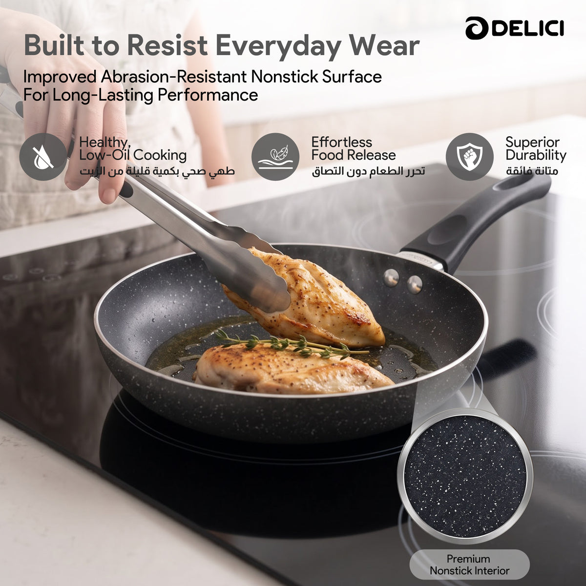 Delici Nonstick Fry Pan 20CM | PFOA-Free Aluminium Frying Pan (AFP20GE)