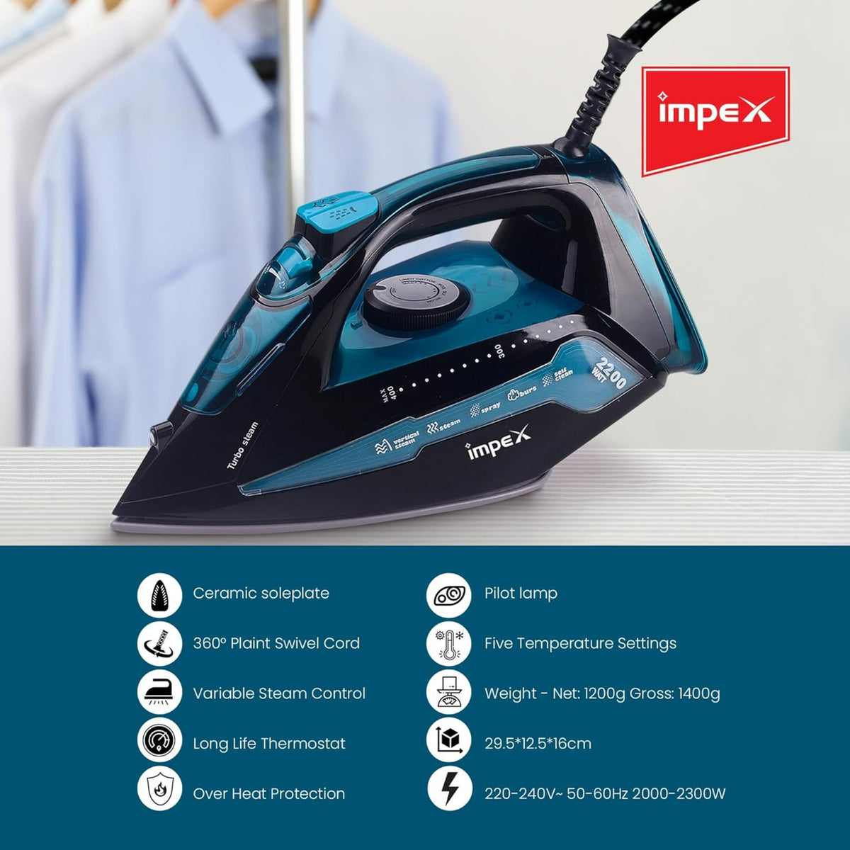 Impex Electric Steam Iron Box (IBS 404)