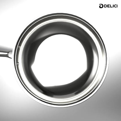 Delici Tri-Ply Stainless Steel Fry Pan 26CM | 304 Grade SS | Induction & Oven Safe | DTFP26
