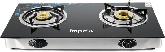 Impex LP Gas Stove 2-Burner Glass (IGS-1212F)