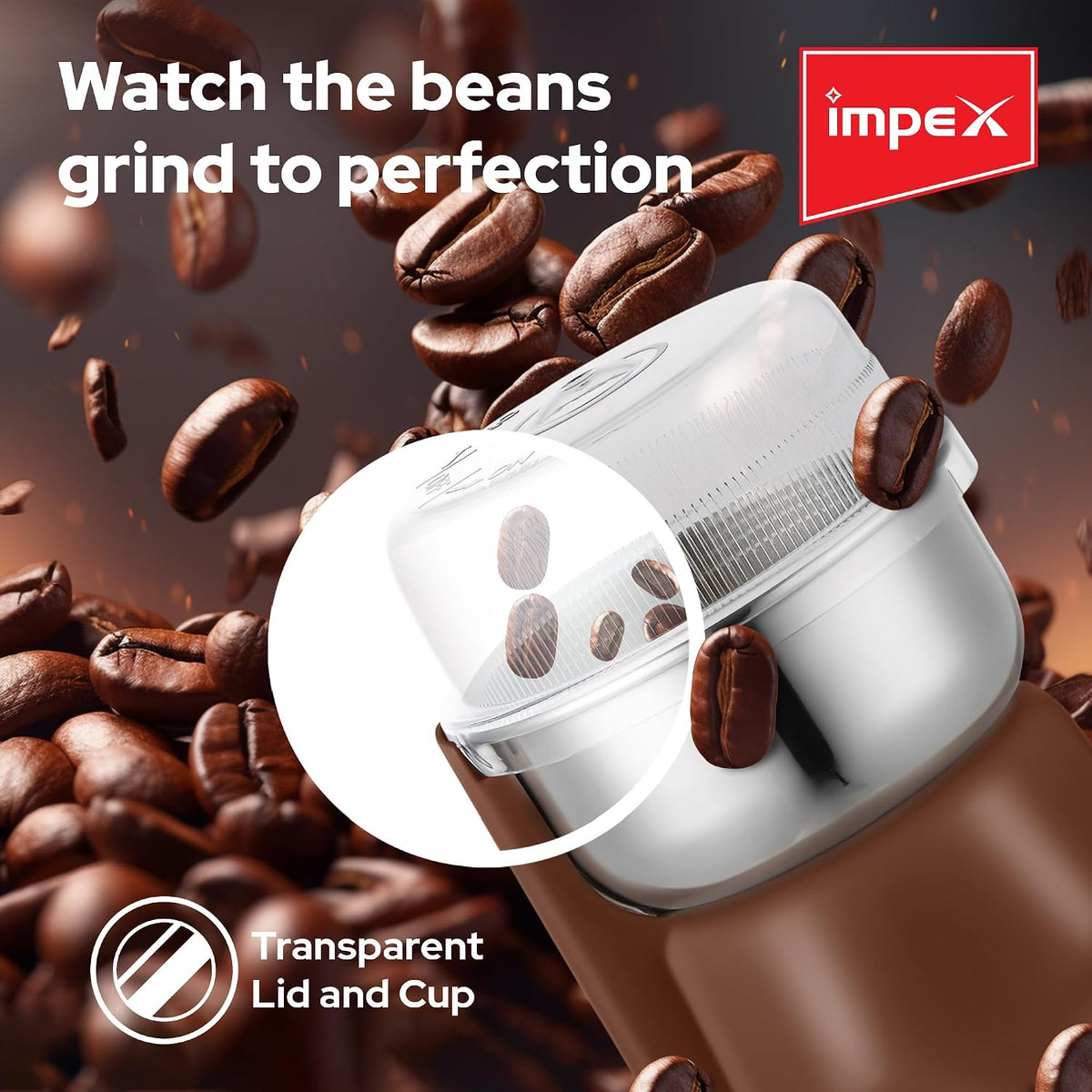 Impex CG3401 – 200W Coffee Grinder with Stainless Steel Blade & Overheat Protection