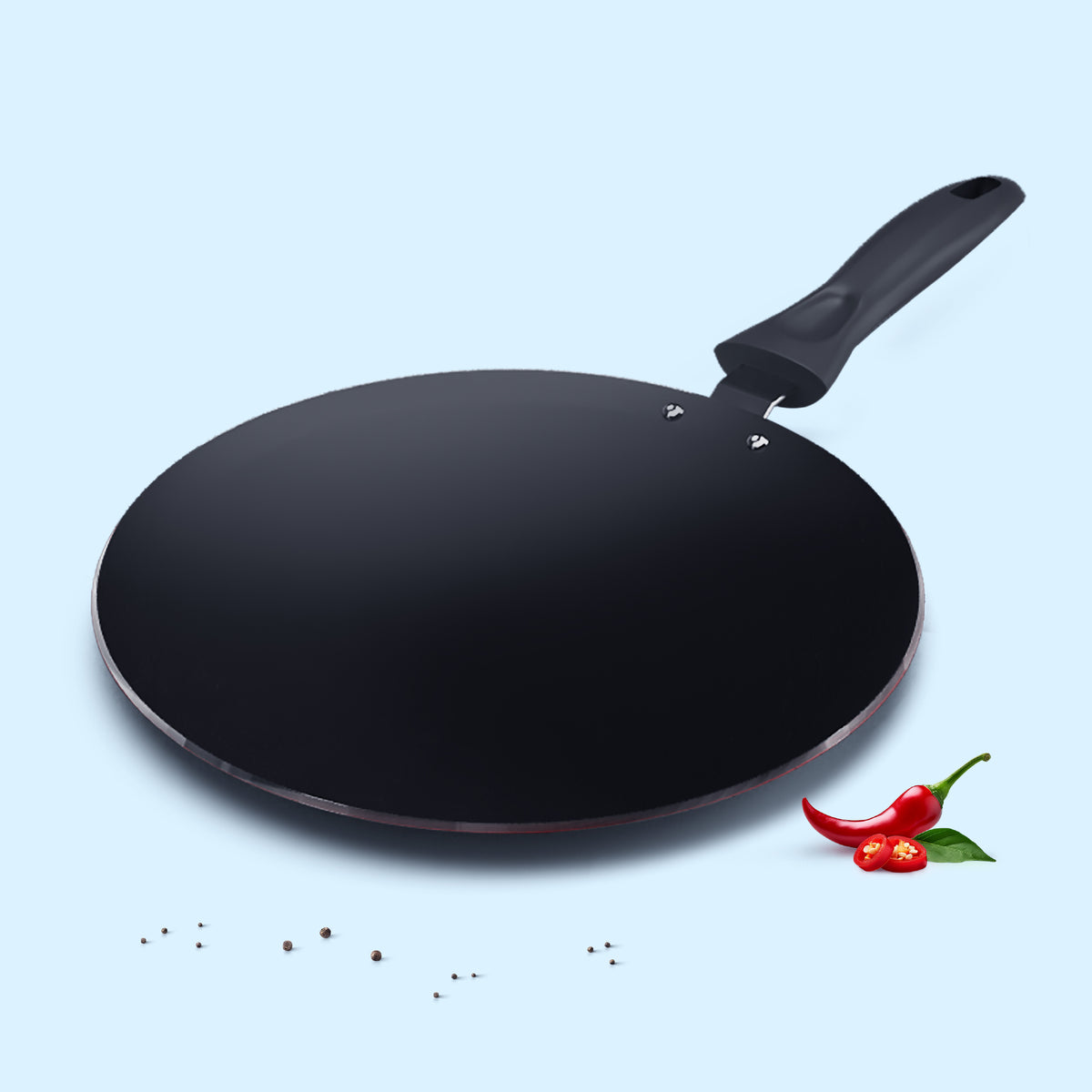 Delici Aluminium Non-Stick Concave Tawa 28CM | 10X Tougher Coating | ACTP28ME