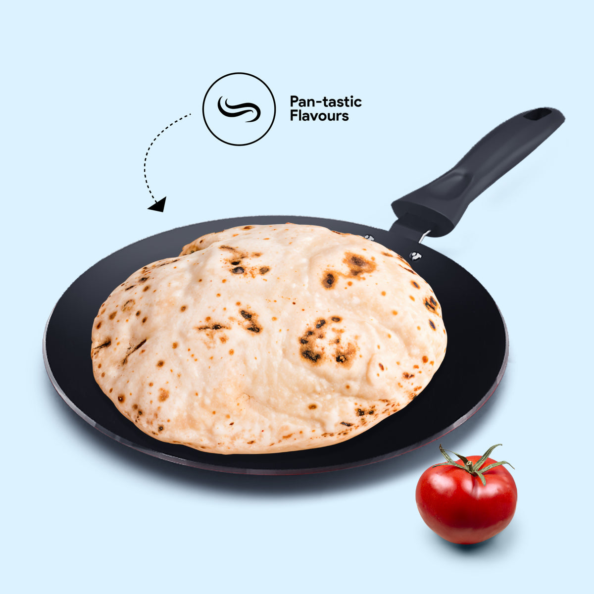 Delici Aluminium Non-Stick Concave Tawa 28CM | 10X Tougher Coating | ACTP28ME