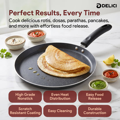 Delici Tawa Pan 28CM (ATP28GE) – Granite Gray Non-Stick | PFOA Free