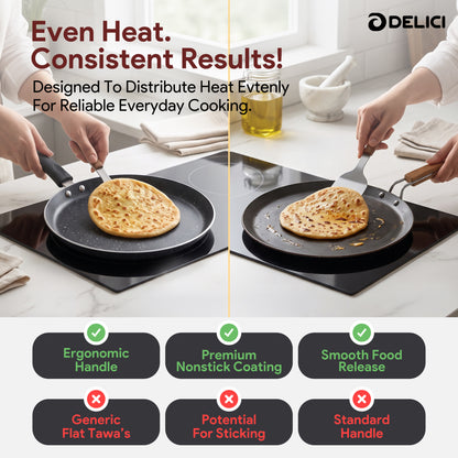 Delici Tawa Pan 28CM (ATP28GE) – Granite Gray Non-Stick | PFOA Free