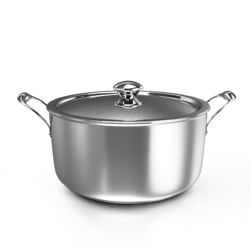 Delici Tri-Ply Stainless Steel Sauce Pan 24CM with SS Lid | 6.8L | 304 Grade | Induction & Oven Safe | DTSP24
