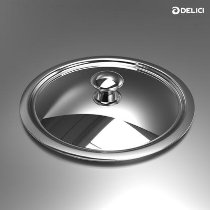 Delici Tri-Ply Stainless Steel Sauce Pan 24CM with SS Lid | 6.8L | 304 Grade | Induction & Oven Safe | DTSP24