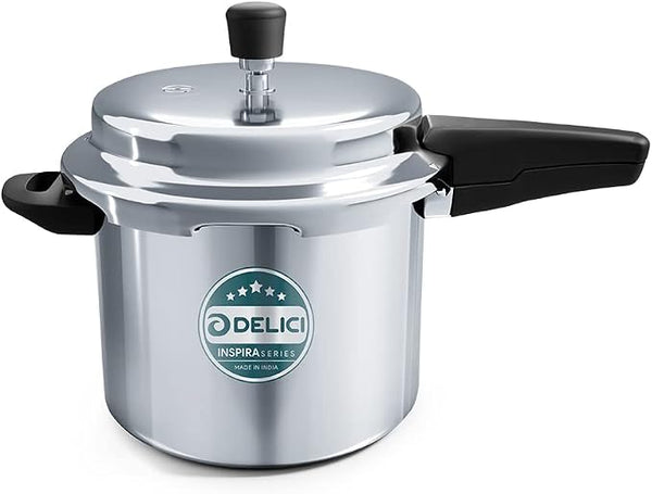 Delici Stainless Steel Pressure Cooker 5 Litre | Induction Base | Spring Safety Valve | SPC5E