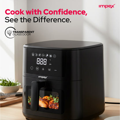 Impex AF-4307 4.5L Digital Air Fryer – 1200W Smart Touch with 10 Presets