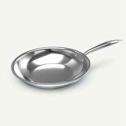 Delici Tri-Ply Stainless Steel Fry Pan 24CM | 304 Grade SS | Induction & Oven Safe | DTFP24