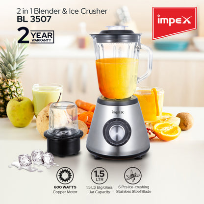 Impex 2-in-1 600W Blender & Ice Crusher (BL-3507)