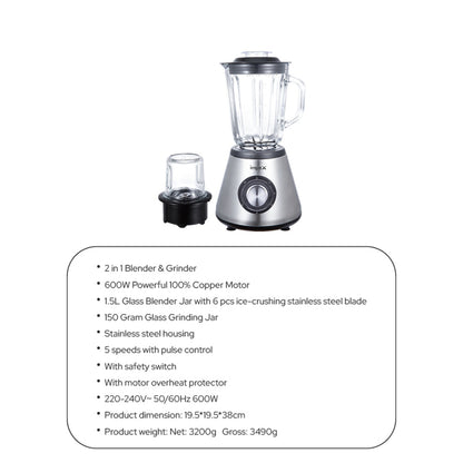 Impex 2-in-1 600W Blender & Ice Crusher (BL-3507)